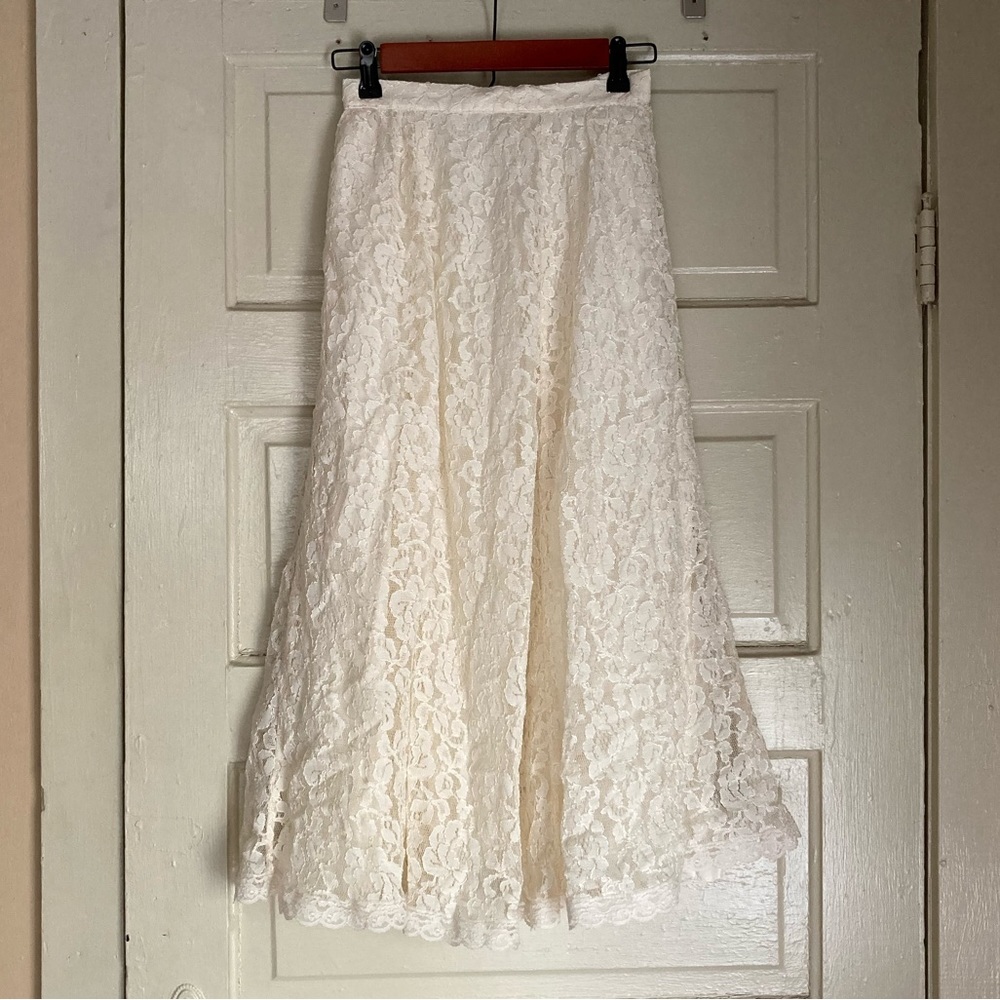 Vintage Scott McClintock Lace Midi Skirt